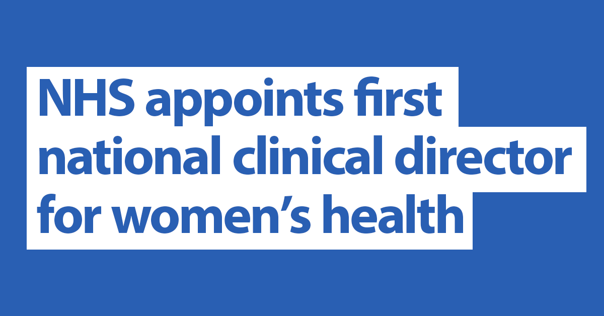 The NHS has appointed Dr Sue Mann, a consultant & lead for women’s health in City & Hackney, NE London, as first national clinical director for women’s health, to implement the Women’s Health Strategy & support the England roll-out of women’s health hubs bit.ly/3U6LUyY
