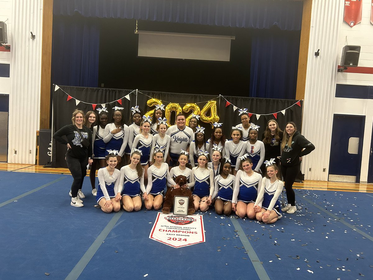 Your OFSAA East Region Cheer Champions - these athletes jumped, stunted, and tumbled their way to 1st out of 7 teams! Way to go SPK 💙 @OFSAA @StPeterOCSB @spkathletics