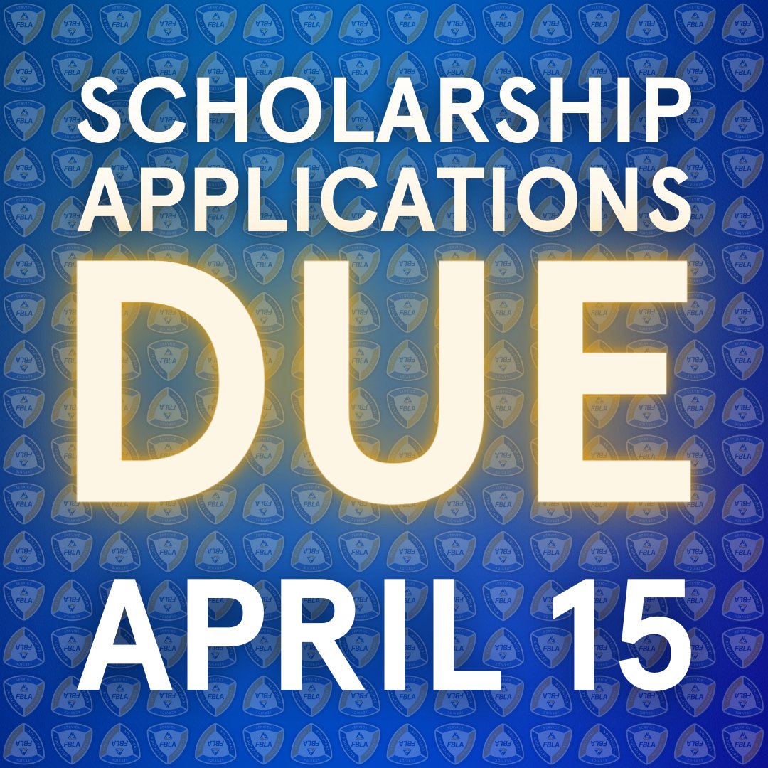 Do you want a FREE NLC registration and $500 for travel? There's a scholarship for that! Time is running out! Visit the Awards & Recognition page for your division on fbla.org to learn about all of our scholarships and apply by April 15.