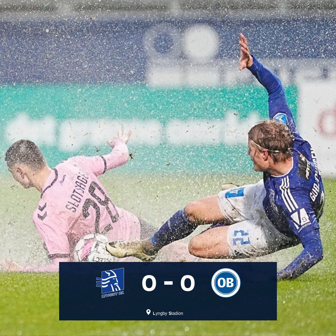 Superligaen's tweet photo. Pointdeling i Lyngby 🌧
#sldk | #lbkob https://t.co/cZYhm76eHS
