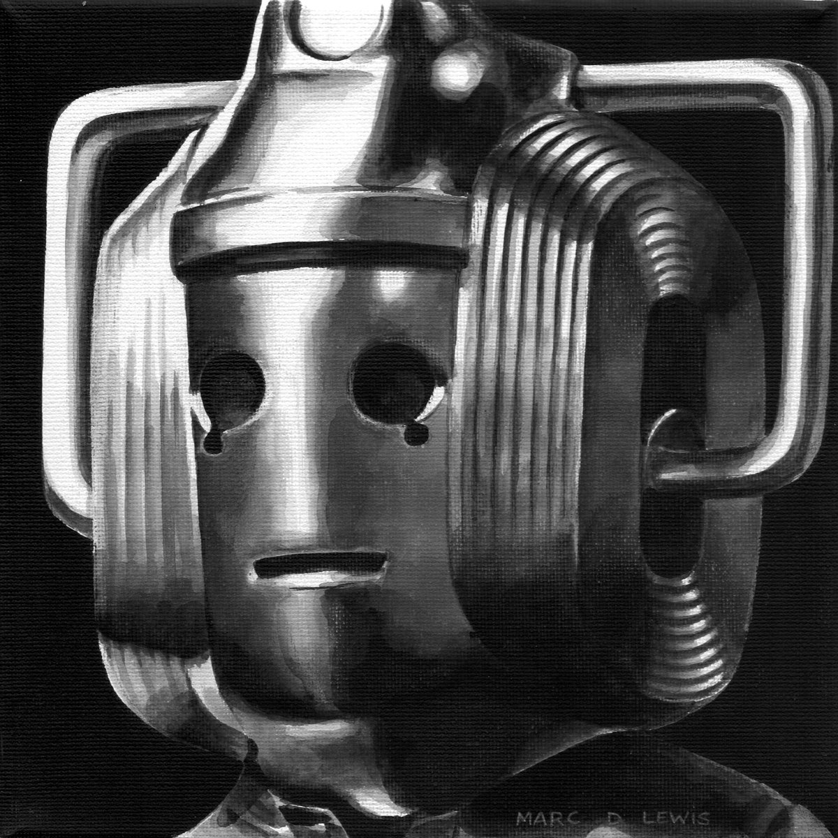 'Do not resist. You will obey instructions. Obey or you will be destroyed.' 🤖 #DoctorWho #DrWho #DWfanart #Cybermen #TheInvasion #CanvasArt #painting #illustration #art
