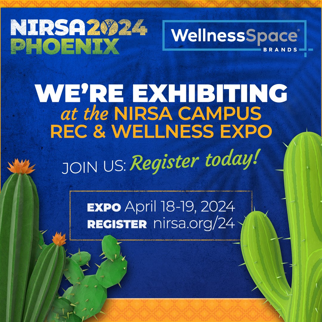 Stop by booth #337 at @NIRSAlive 2024 in Phoenix on April 17-20th! Come cool down on the CryoLounge+, relax with a HydroMassage session and learn more about how WellnessSpace Brands’ innovative solutions can benefit your campus community! #NIRSA2024