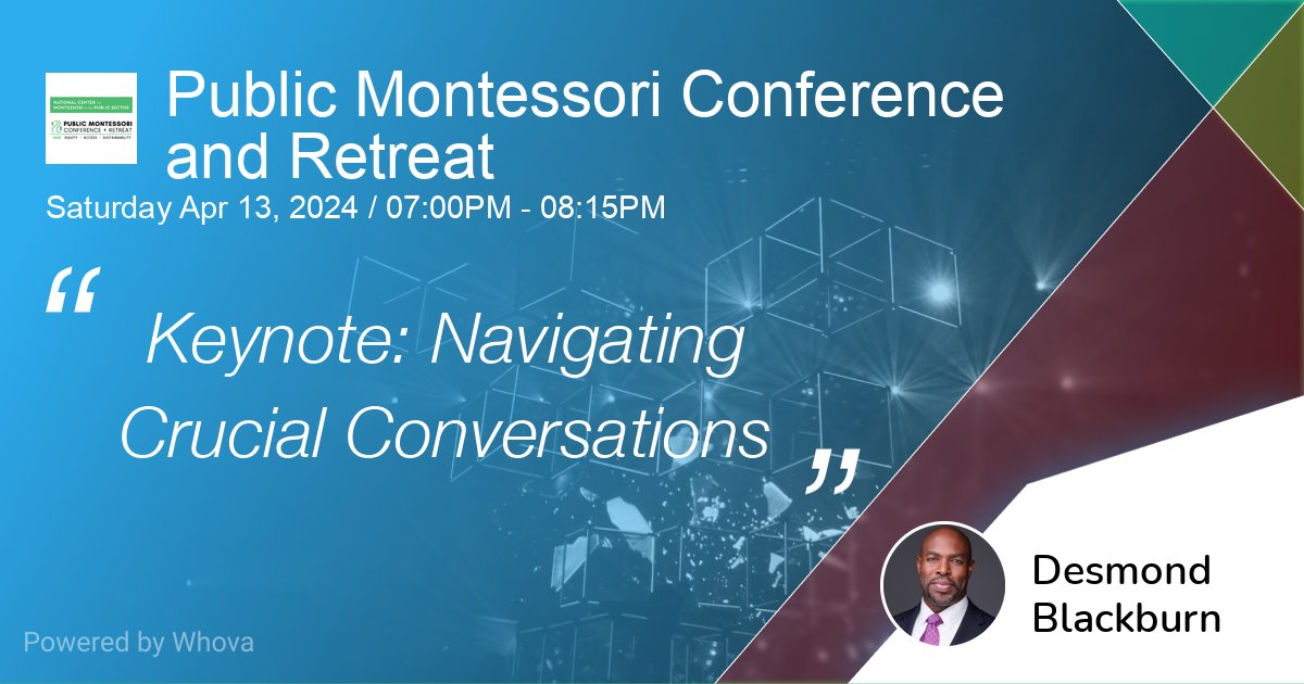 Next week, @DBlackburnFH will lead a Keynote Session at the @MontessoriNCMPS Conference. Dr. Blackburn will share strategies on Navigating Crucial Conversations. We are excited to connect with Public Montessori educators & hope to see you there! 🗓️: pulse.ly/ls89cxxpoo