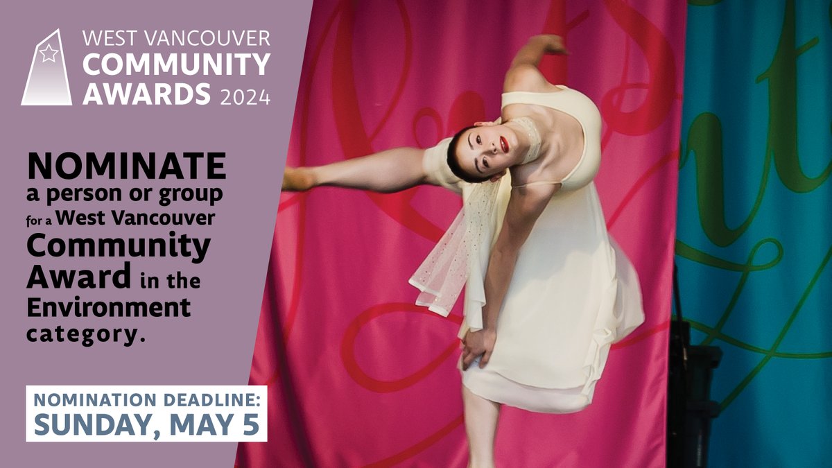 Recognize the efforts and commitments of individuals or groups who make exceptional contributions to arts and culture in our community! Nominate them for a West Vancouver Community Award. Apply by Sunday, May 5. Submit a nomination online! Visit westvancouver.ca/awards