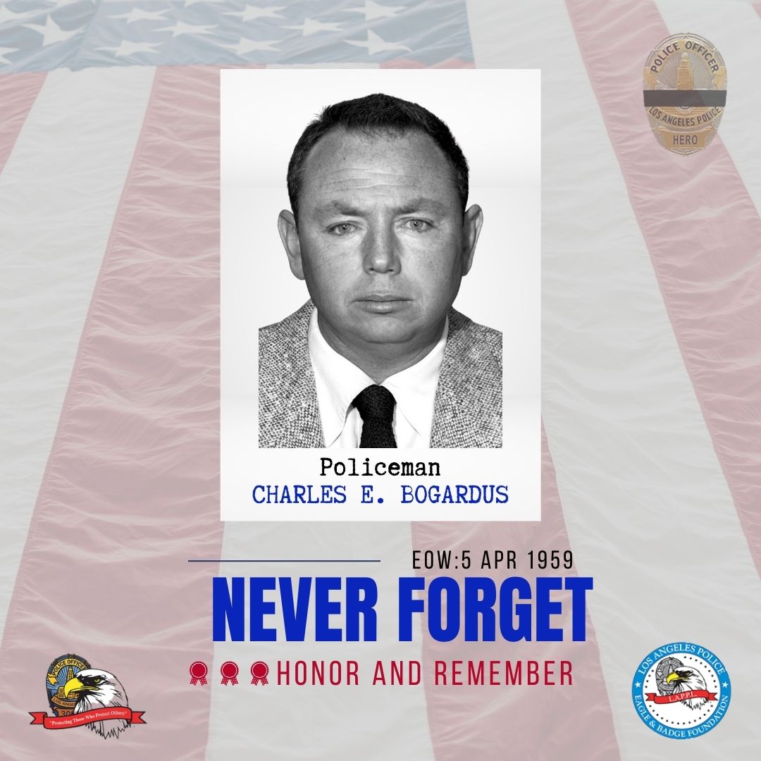We will never forget LAPD Policeman Thomas J. Kennedy, who was killed in the line of duty on April 5, 1951, in a motorcycle traffic crash. ⁠ We also remember LAPD Policeman Charles Emerson Bogardus, who was killed in the line of duty on April 5, 1959.