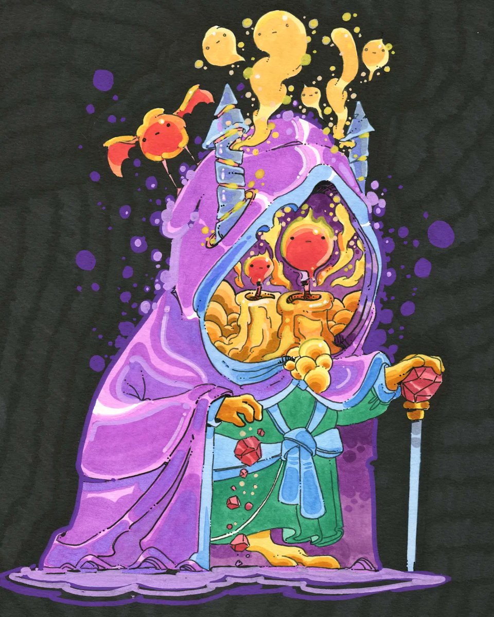 New Watercolor! "Old Flames" 
Watercolor and marker.