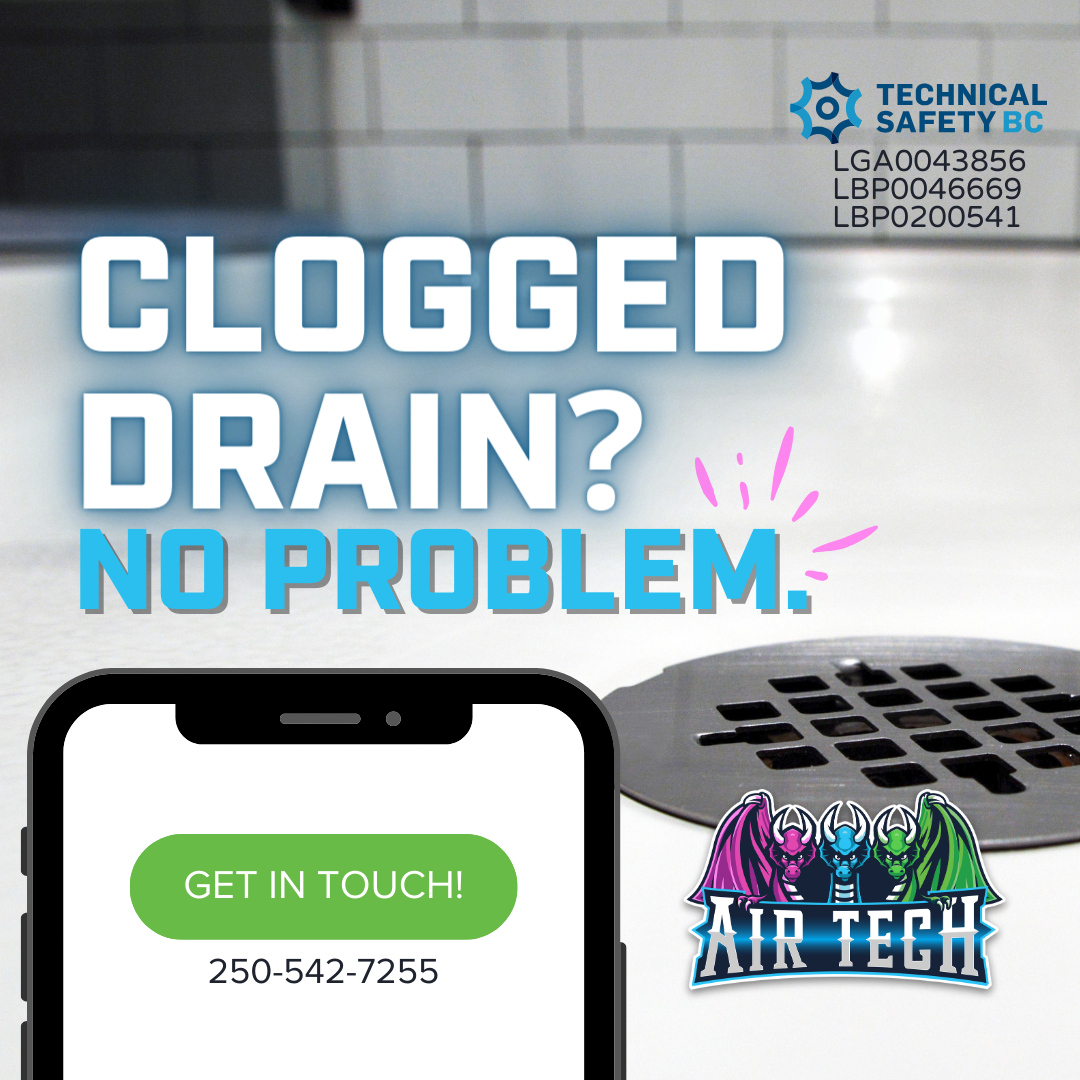 AirTechEnergy's tweet image. Leave your drain troubles to us! 💪
Our experienced team at Air Tech can handle everything from minor clogs to major sewer line issues.

Reach out to us today to schedule a service. 📞 250-542-7255

#drainproblems #plumbinghelp