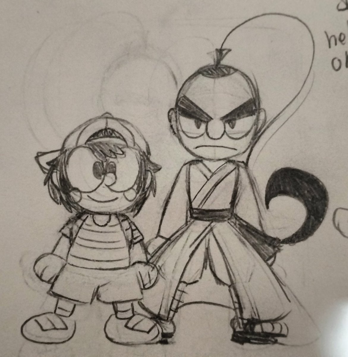Skytra3's tweet photo. I'm a NessPoo shipper, AMA #earthbound #mother2 #Ness #earthboundpoo #NessPoo https://t.co/hgSzm2NVGR