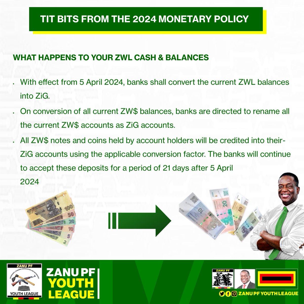 Naysayers & agents of doom have been busy. The idea is to bring fear to the citizenry & hope this fails. RBZ has made it clear for all that no one will lose a cent from their current balances. Its high time we protect the integrity of our own currency by prosecuting those that…