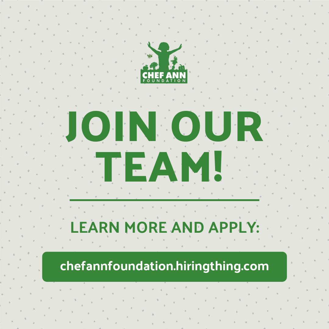 Exciting news! Our team is growing and we're looking for talented individuals to fill multiple, full-time remote roles. To learn more and apply, visit: chefannfoundation.hiringthing.com