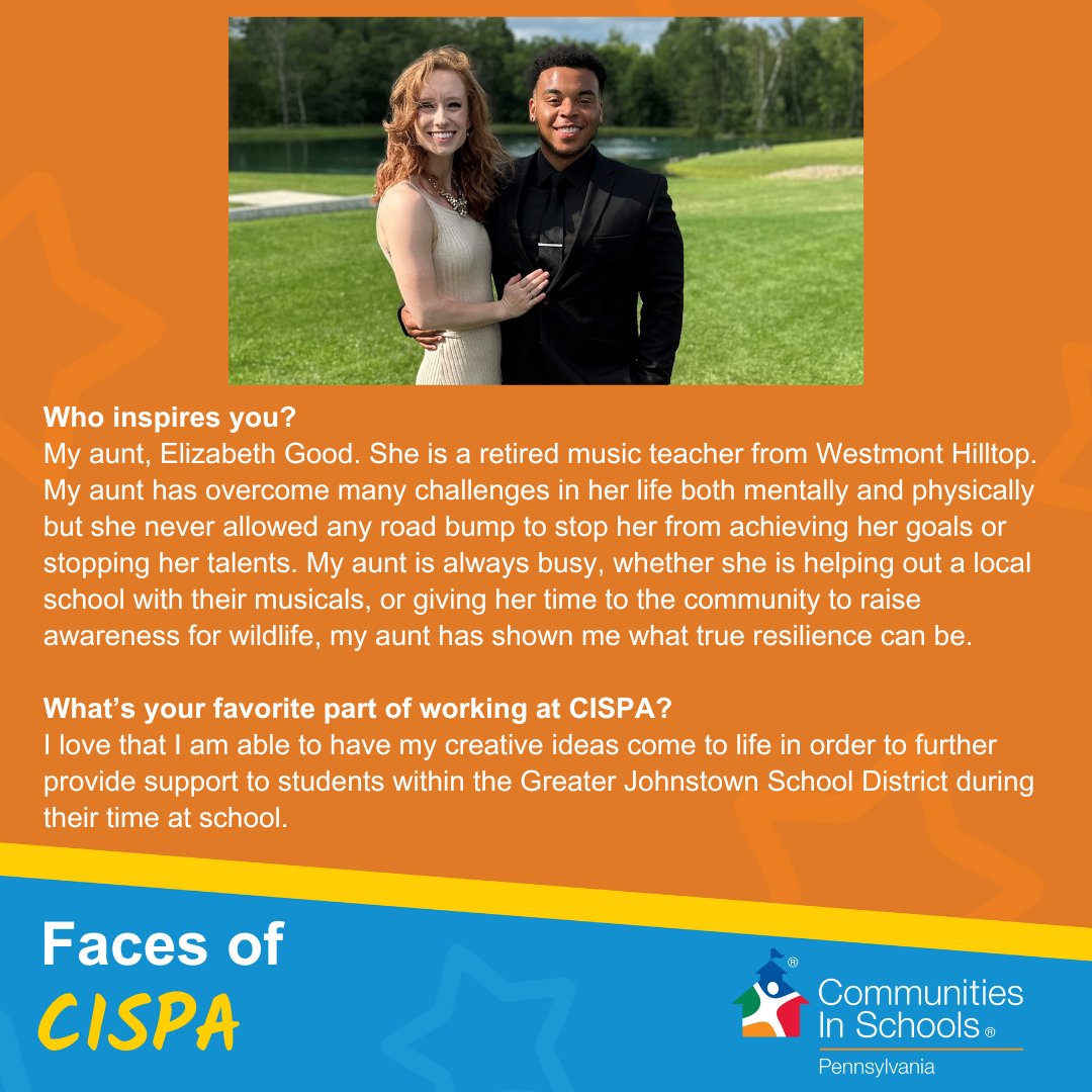 🌟 FACES OF CISPA 🌟 Let's get to know Morgan Good, who recently joined the CISPA team as the Community School Director at Greater Johnstown High School!