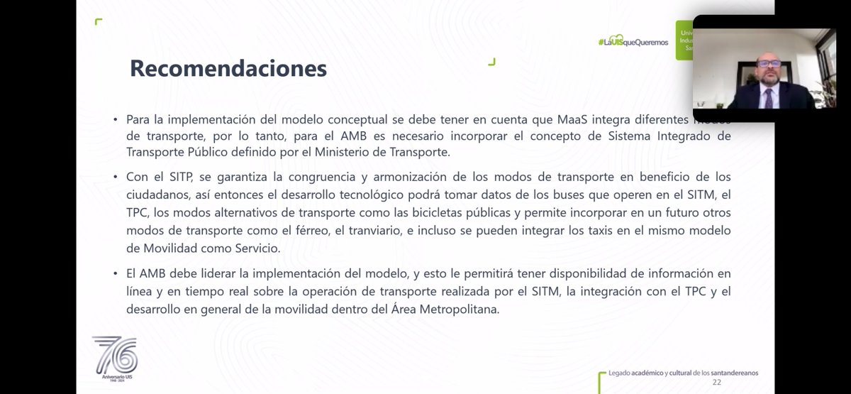 GeomaticaUIS's tweet image. Con éxito defendió su tesis de Maestría en Ingeniería Civil el Ingeniero Juan Antonio Hernández. Este trabajo planteó un modelo conceptual de MaaS para el Área Metropolitana de Bucaramanga, que sirve como base en la integración del TPC y el sistema de bicicletas públicas al SITM