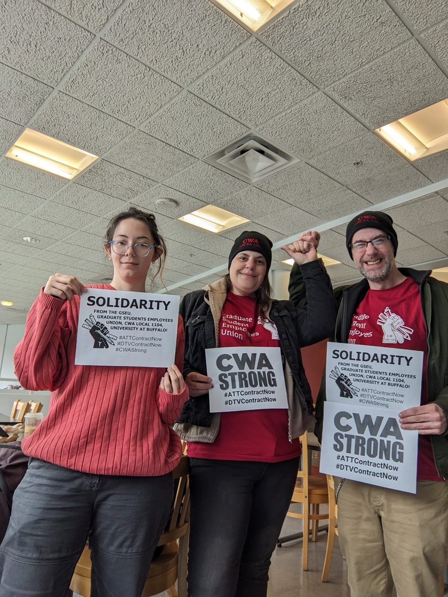 UB GSEU (CWA Local 1104) stands in solidarity with AT&T West and DirecTV West workers! #ATTContractNow #DTVContractNow #CWAStrong