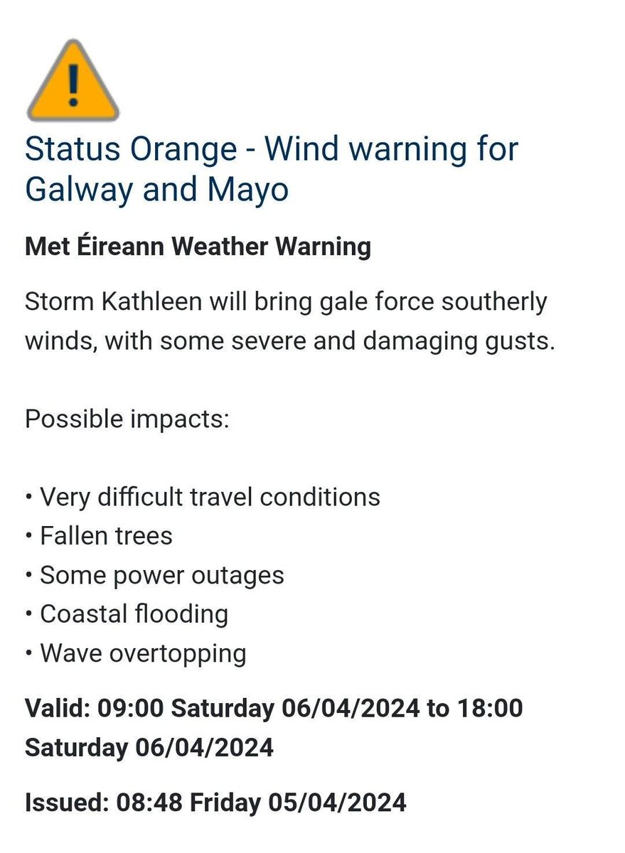 GalwayLifeboat's tweet photo. Looks like we're in for a rough one but hopefully our 'Irish Kathleen' will be kind to us.  Please heed all warnings, leave your swim for another day!
If you see anyone in trouble on or near the water call 999 or 112 and ask for @IrishCoastGuard
We are here 24/7 @RNLI https://t.co/WLOCDIsxmh