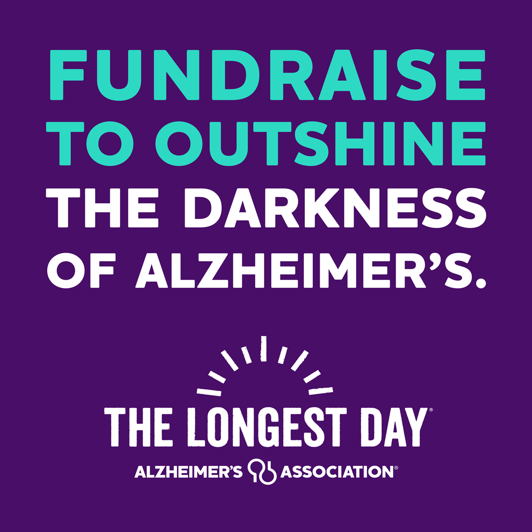 Together, the strength of our light ☀️ will outshine the darkness of Alzheimer’s! Use your creativity and passion 💜 to raise funds and awareness for the fight to #ENDALZ for #TheLongestDay. Get ideas for participating and start your fundraiser at alz.org/TLD.