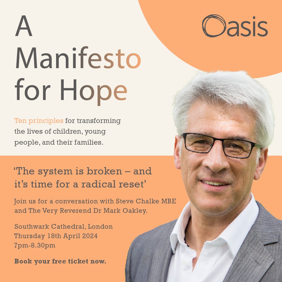 🙋 How can faith groups transform society? Join @Steve Chalke and @CanonOakley, Dean of @Southwarkcathed for a rich discussion about how faith can help us to empower local communities. Book your free ticket here👉 bit.ly/3Vaveru