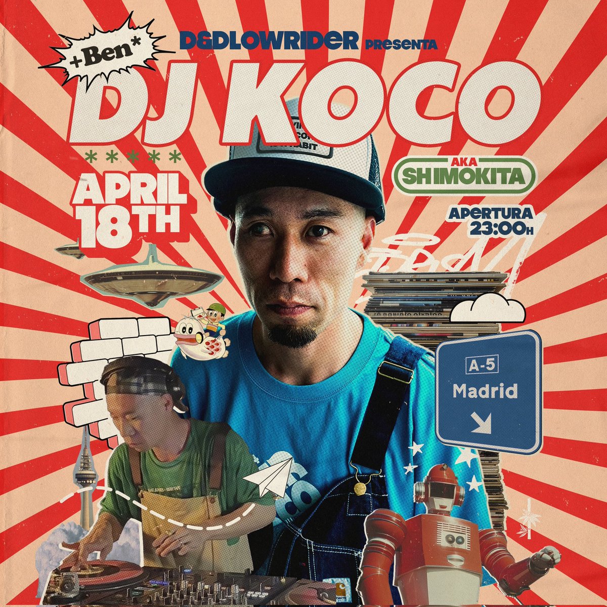 Por primera vez en Madrid y Unica fecha en España @Djkocoakashimokita  en @salavillanos  Jueves 18 de Abril  Madrid , Entradas online en @Mutick_com  y en tiendas @GhettoShop  @Elalmacendeldisco y @macarratattoo 
#ConciertosMadrid 
#DjkocoenMadrid 
#hiphop
#Djing
#DJ