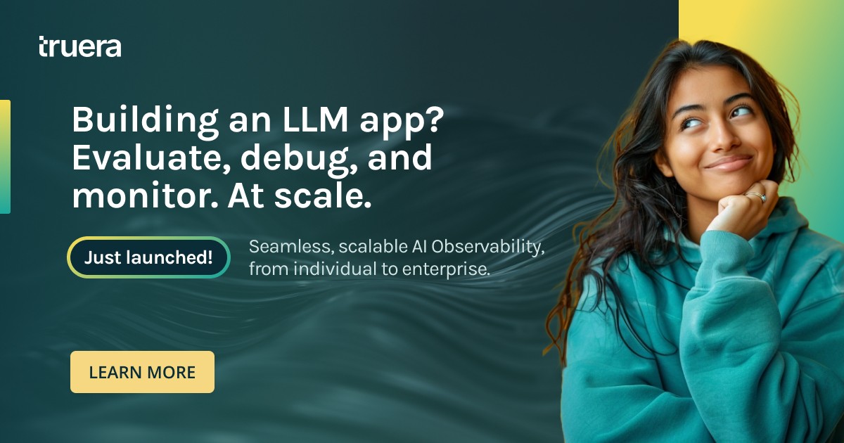 Get the LLM eval and monitoring solution that easily goes from individual to enterprise. Build better LLM apps, faster with TruEra. Get started with TruLens now for free. Learn more: loom.ly/hToMVME #LLMOps #MLOps #LLMeval #LLMmonitoring #AIQuality #AIQ