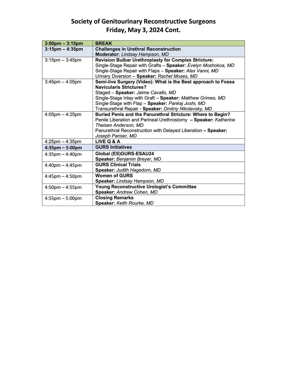 Just 4 weeks away from GURS #AUA24! Everyone is welcome to join <a href="/SocietyGURS/">GURS</a> on May 3rd at the Grand Hyatt: Lone Star Ballroom A from 10:00am-5:30pm for an enthralling day of challenging topics in reconstructive urology.