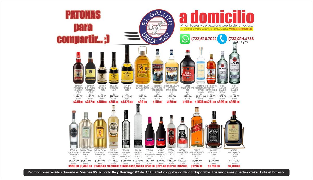 AMIGALLITOS…

#patonas #brandypresidente #donpedro #torres5 #torres10 #trescoronas #ranchoescondido #400conejos #bacardi #cuervotradicional #tradicristalino #grancentenario #maestrodobel #dobeldiamante #riunite #vodkakazan #osonegro #johnniewalker #jackdaniels #buchanans #brandy