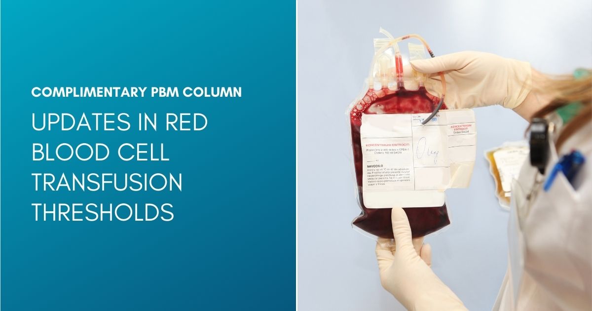 In the latest “PBM Column,” Richard Gammon, MD, medical director at @OneBlood, examines recent updates in RBC transfusion thresholds. Explore this and other invaluable resources in AABB’s #PBM Toolkit: bit.ly/43KKxJE