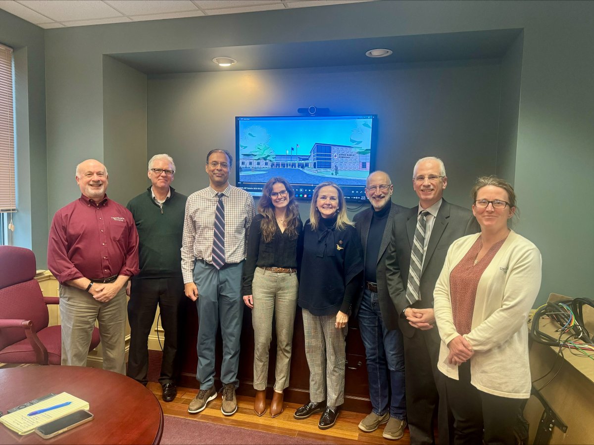 Upper Dublin Twp. Net Zero building is incoming! 
D’Huy Engineering's Arif Fazil, Board of Commissioners Pres. Ira Tackel &amp; Twp. Mgr. Kurt Ferguson, meets with Congresswoman Madeleine Dean about the energy sustainability benefits &amp; efficient design of the new Twp. building.