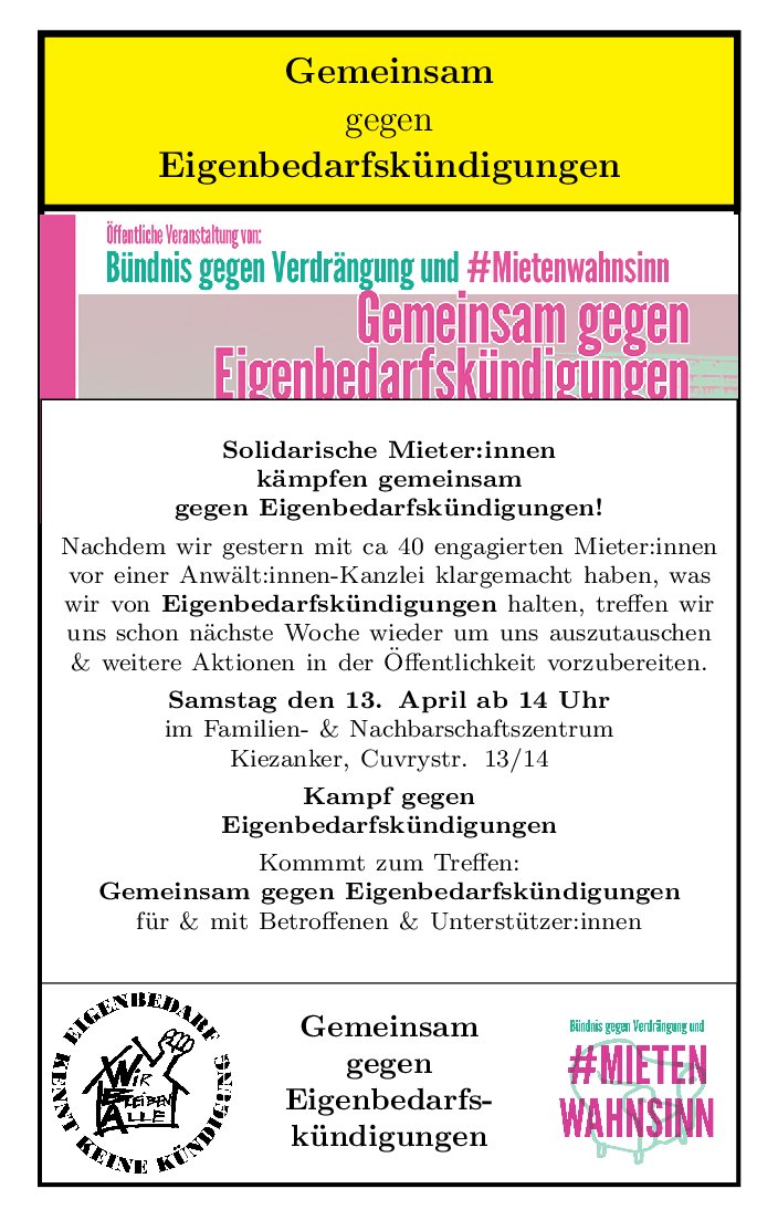 Viel Interesse & Zustimmung bei Passant:innen und 1 RA, der glaubte sich zu rechtfertigen zu müssen. Unsere 1. Aktion vor einer Anwält:innen-Kanzlei gab gleich ein gutes Gefühl für alle beteiligten Mieter:innen! Weitere Aktivitäten planen wir gemeinsam am 13. April im Kiezanker