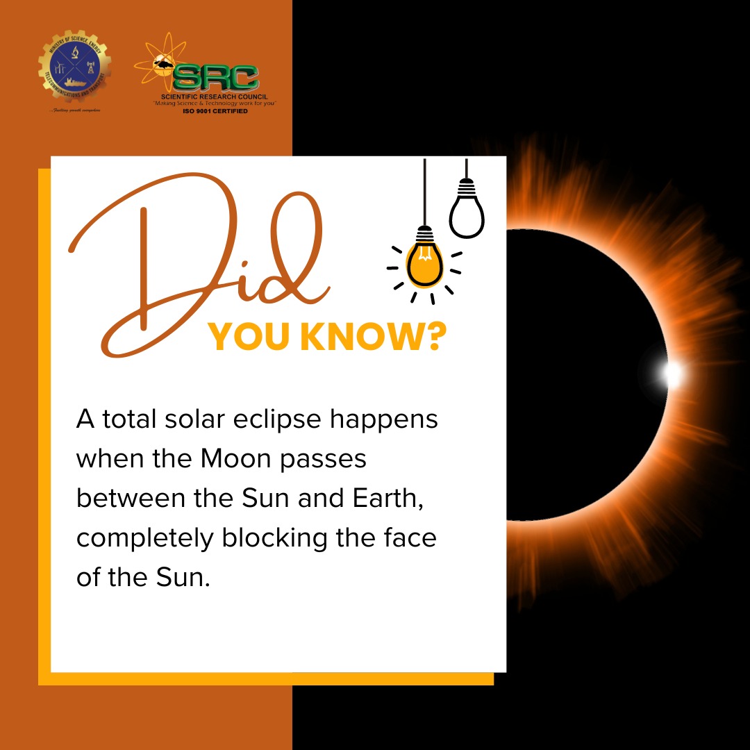A total solar eclipse happens when the Moon passes between the Sun and Earth, completely blocking the face of the Sun. People located in the center of the Moon’s shadow when it hits Earth will experience a total eclipse. #scienceandtechnology #astronomy