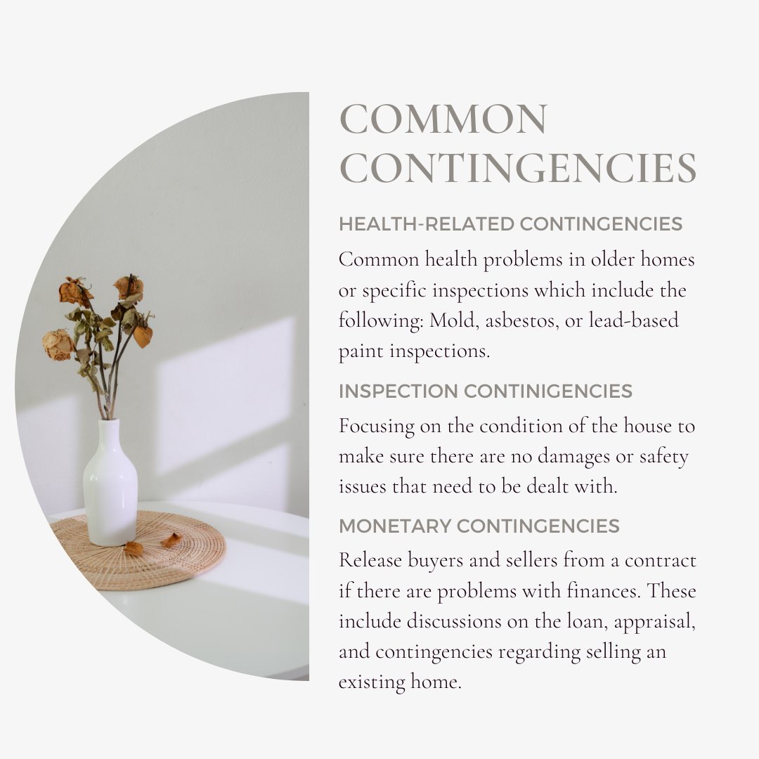 agentmarilee's tweet image. Contract contingencies are quite common in real estate transactions and are put in place to allow prospective homeowners to cancel a contract without penalty. Contingencies reduce risks for buyers, and what is allowable varies from state to state. #realtor #phoenixrealtor