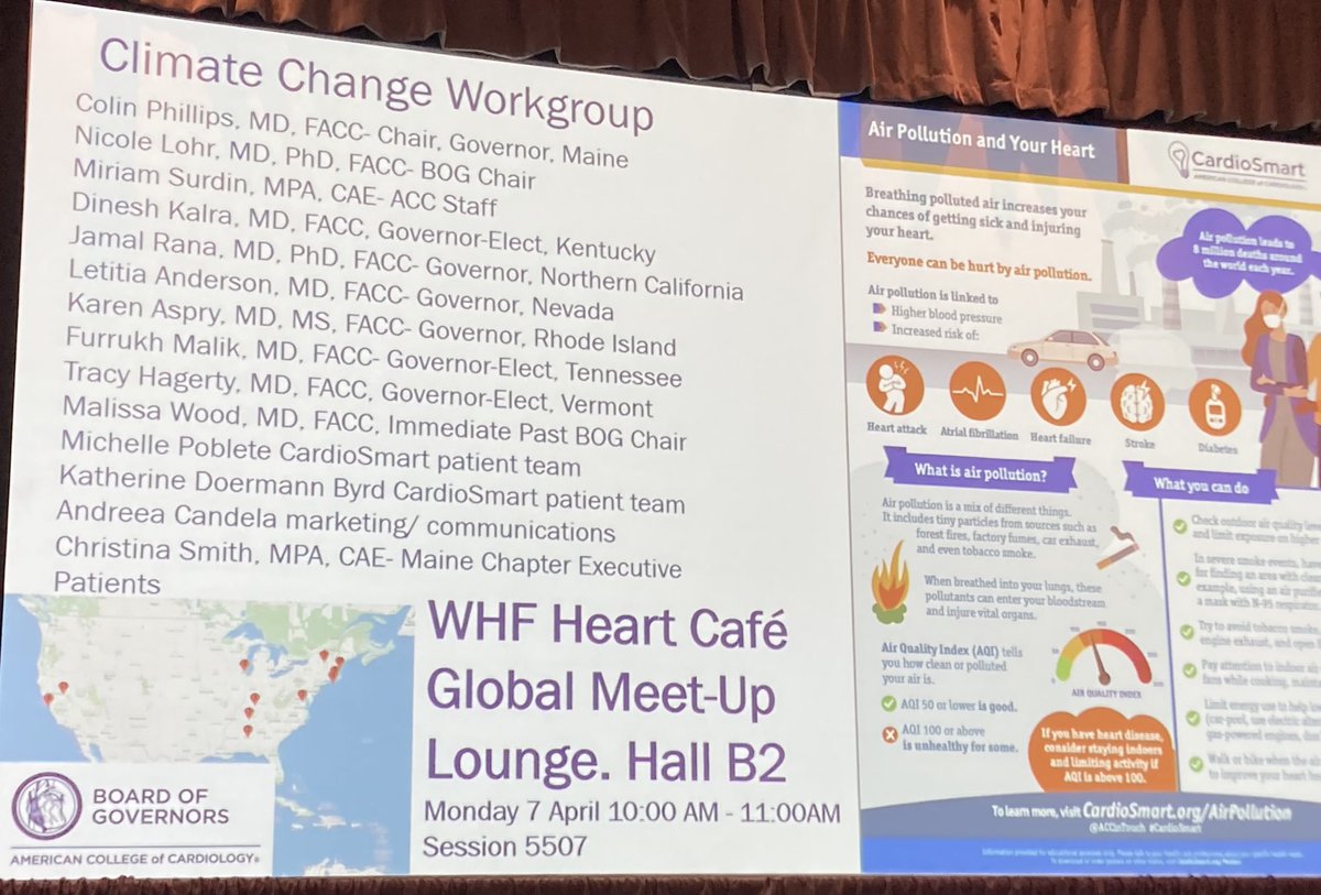 Maine ⁦@ACCinTouch⁩ Governor #ColinPhillips presenting the great work of the #BOG Environmental CV Health workgroup. Look forward to your #ACC24 session Mon 10AM! ⁦@DineshKalra⁩ ⁦@JamalRanaMD⁩ ⁦@drmalissawood⁩ ⁦@NicoleLohrMD⁩ ⁦@DrMarthaGulati⁩