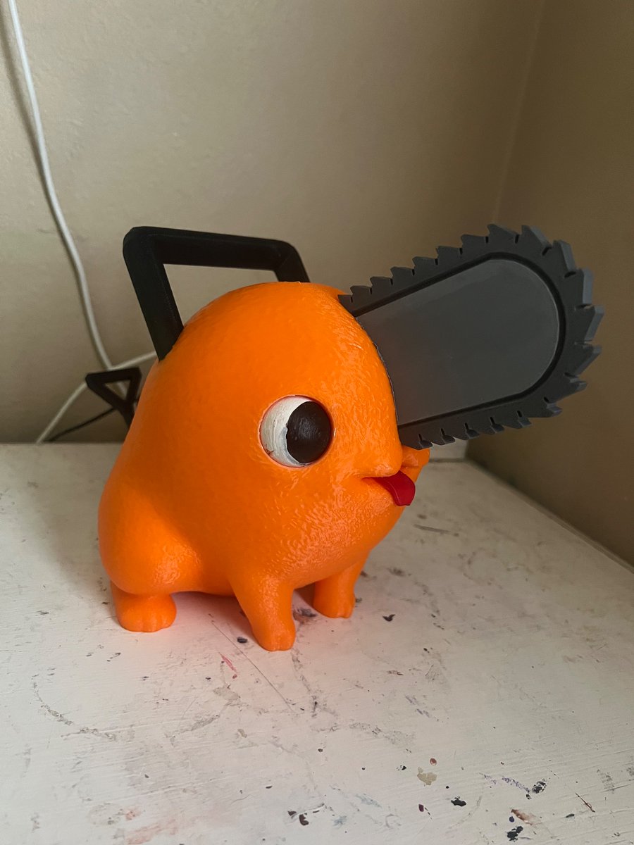_izzie_arts_'s tweet photo. Finished product- 3D Printed Pochita, fully painted and glued.

#csm #csmtwt https://t.co/XuEjNIzLzk