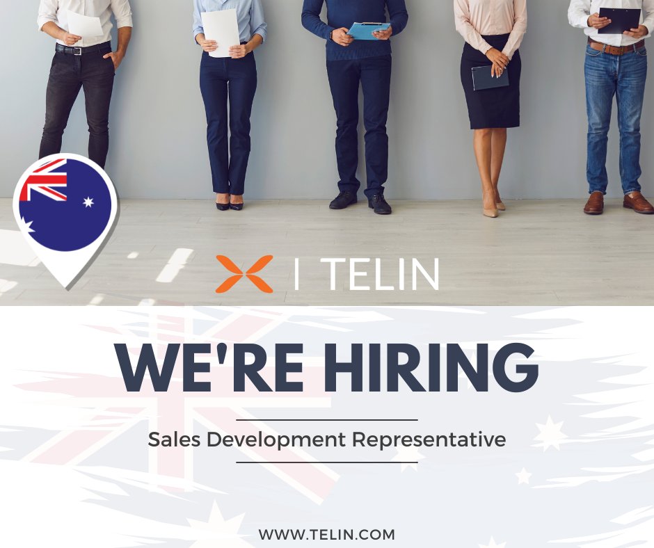 Join Our Team! Telin is Hiring a Sales Development Representative (#sdr ) based in #australia 
If you're a sales enthusiast with a knack for success, #Telin has the perfect role for you!
Apply now: lnkd.in/gFsKdSX4
#telecom #distributor #job #openjob