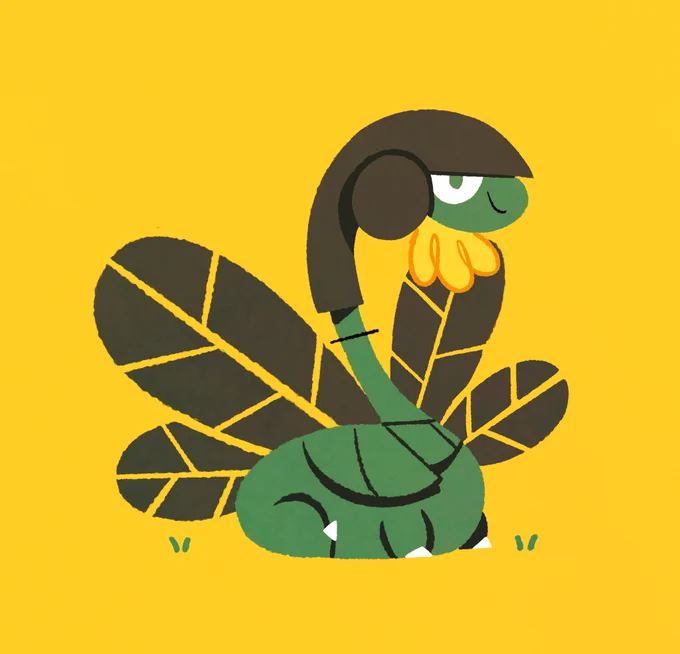 Thinking about simple shapes again. Here's Tropius :P 