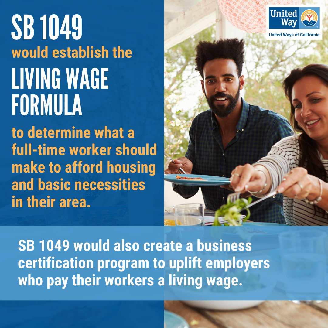 What would a #LivingWage be in your area? That's what #SB1049 by @SenStevePadilla seeks to answer! We're proud to be sponsors of the Living Wage Certification bill, which will be heard in the Senate Labor Committee on April 10th. 🙌