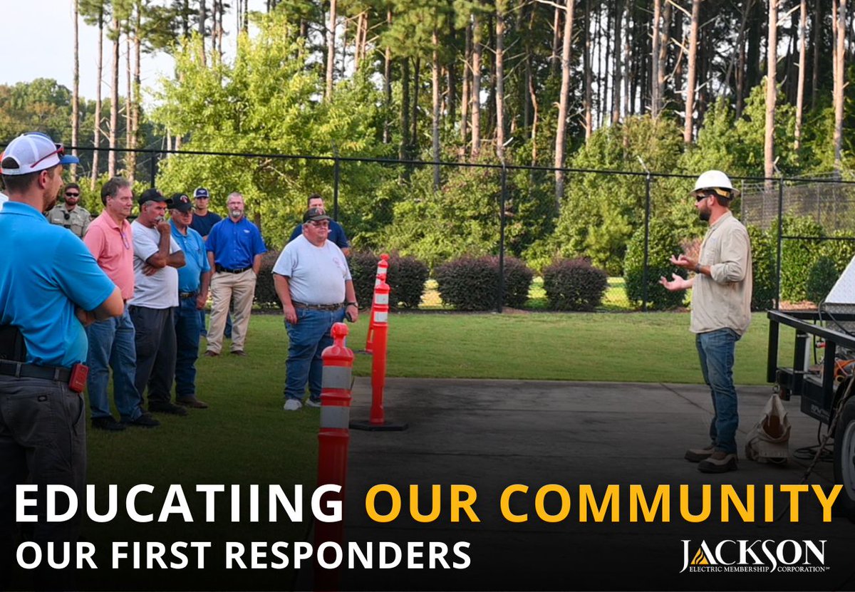 Jackson EMC prioritizes education and training, as many other EMCs. Our linemen help teach youth about electrical safety, and train local firefighters and law enforcement officers on working around energized lines in emergencies. #ElectricCoop #ThankALineman