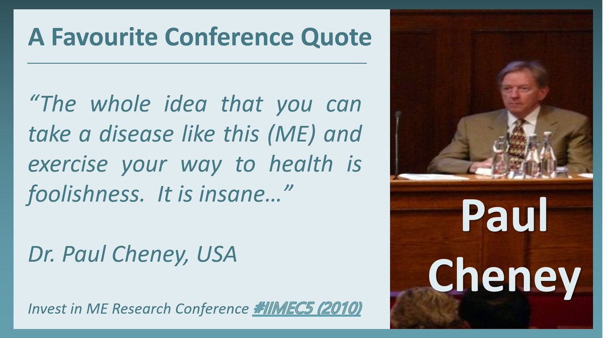 and from the flyer - a favourite quote from our #IIMEC5 conference in 2010 – in the plenary session

The 2010 plenary session is the last video here investinme.org/IIMEC5.shtml
#mecfs #brmec13 #iimec16 #research #InvestinMEresearch