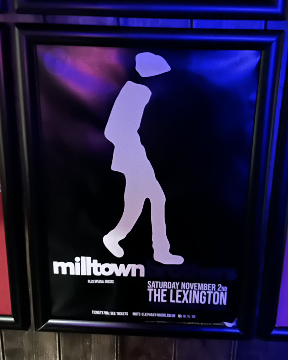 First time at Lexington arms this evening for @GCop_BCop and back again in November for @milltownbros. Love a small venue for great bands.