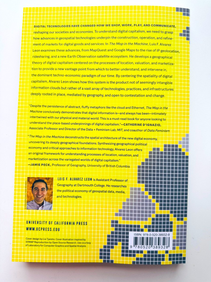 Dr. Luis F. Alvarez León (@lfalvarezleon) on Twitter photo Now that #TheMapInTheMachine exists in its *final form*, I want to thank <a href="/kanarinka/">Catherine D'Ignazio @kanarinka.bsky.social</a> and <a href="/outtaKimbo/">Jamie Peck</a> for their kind words on the back cover. Also, if you haven’t yet, pre-order this fine paper product from the dream team at <a href="/ucpress/">University of California Press (is on Bluesky)</a>. ucpress.edu/book/978052038… Now that #TheMapInTheMachine exists in its *final form*, I want to thank <a href="/kanarinka/">Catherine D'Ignazio @kanarinka.bsky.social</a> and <a href="/outtaKimbo/">Jamie Peck</a> for their kind words on the back cover. Also, if you haven’t yet, pre-order this fine paper product from the dream team at <a href="/ucpress/">University of California Press (is on Bluesky)</a>. ucpress.edu/book/978052038…