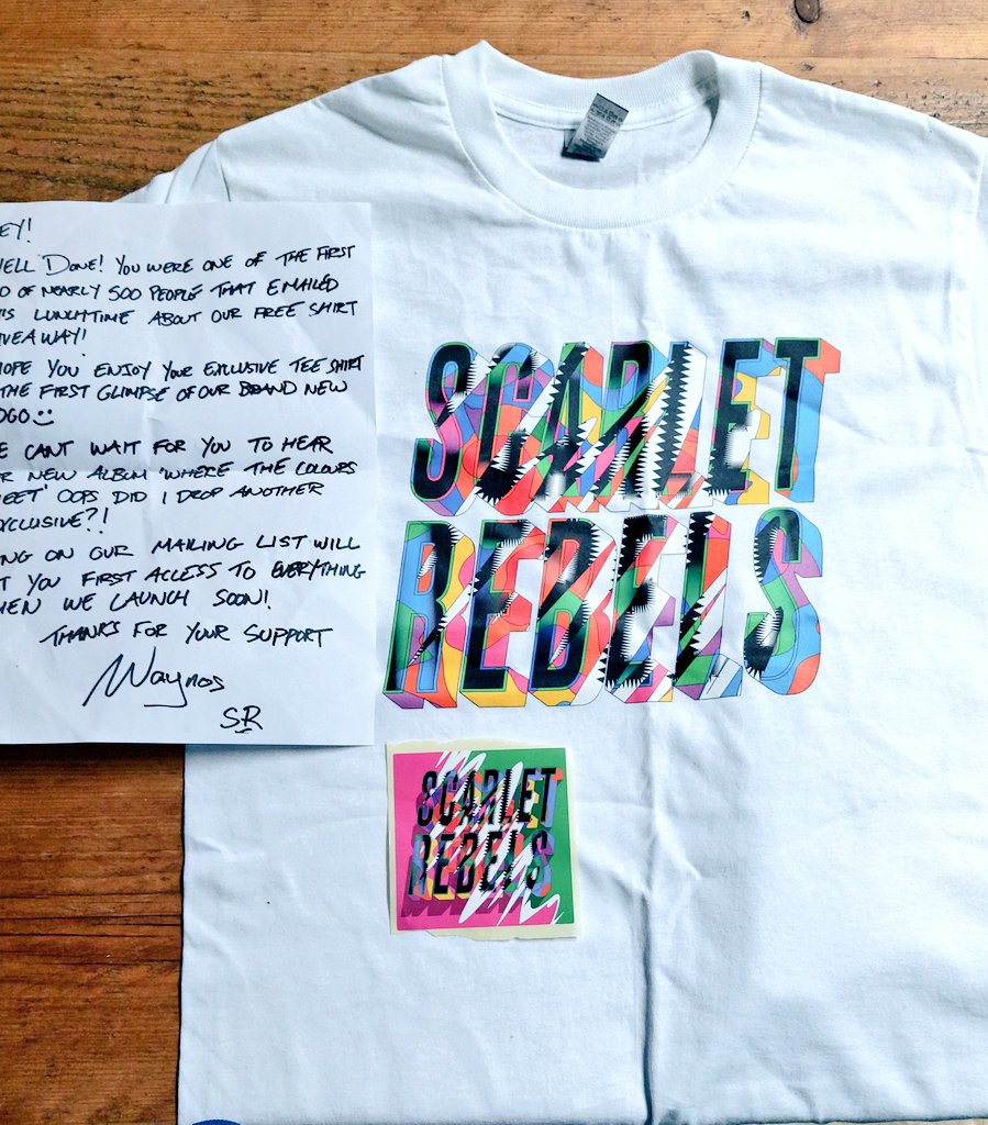 @ScarletRebels thank you so much for my tshirt, it will be worn with pride, cant wait for you to be out on the road #bearebel 🖤🦆🖤