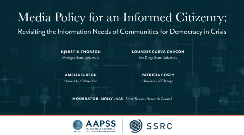 Please join us Apr 17, 2024 11 AM ET for “Media Policy for an Informed Citizenry: Revisiting the Information Needs of Communities for Democracy in Crisis”: events.zoom.us/ev/AgQI8m8z87S…