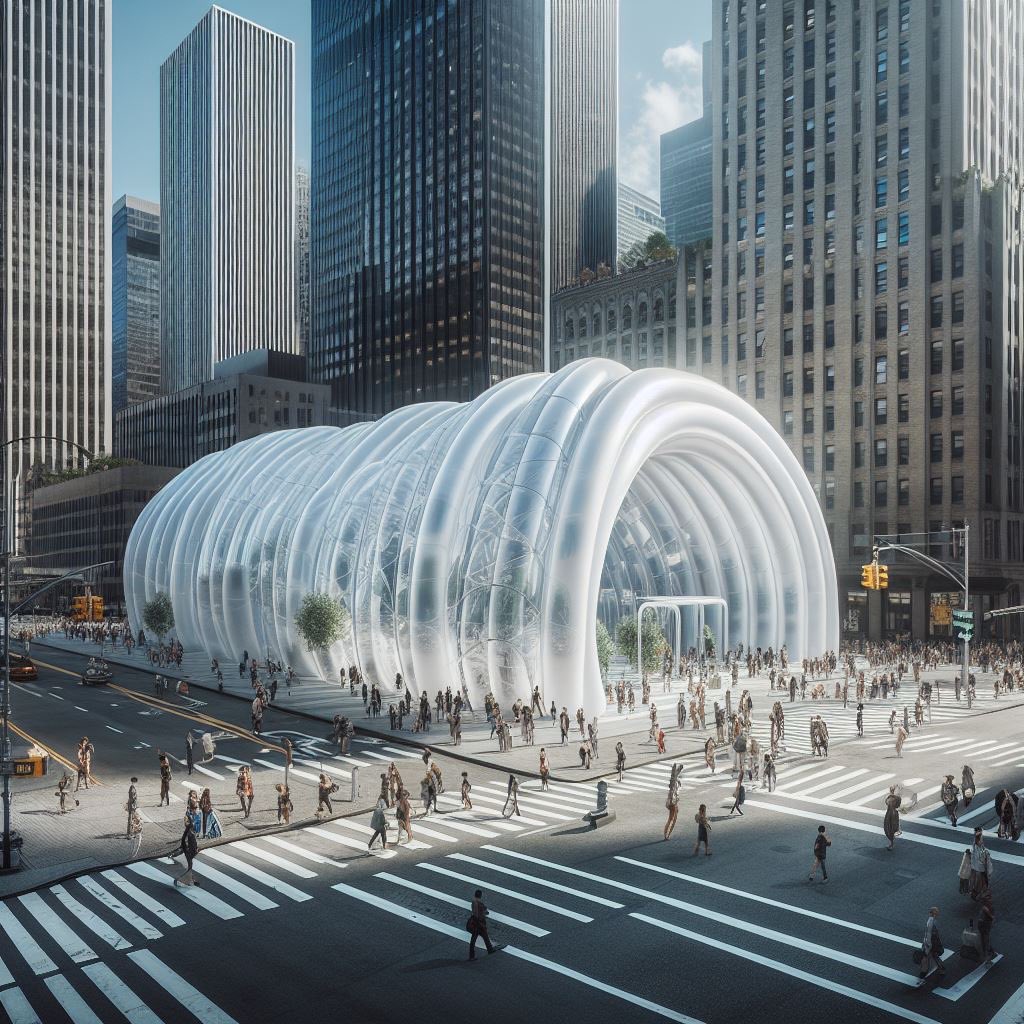 acafeole's tweet photo. Arquitectura efímerera generada con estructuras neumáticas recreando una ciudad instantánea en Manhattan. 

#3d #AI #render #arquitecturaefimera #pabellon #architecture #architect #archilovers #instantcity #manhattan #estructurasneumáticas #art #streetart #airendering https://t.co/WNLu3XqpjR