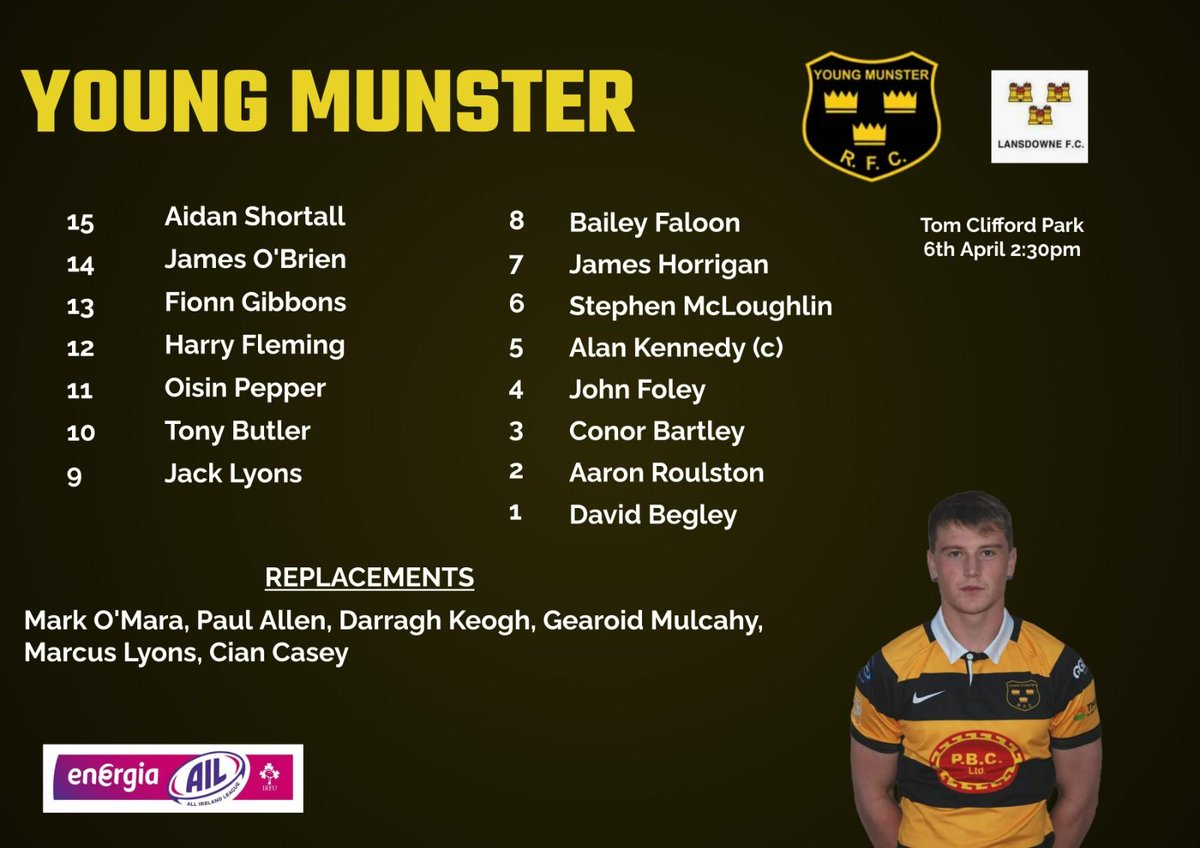 Here is our lineup for tomorrow's league game v Lansdowne our final league game of the season hope to see you there!!!!