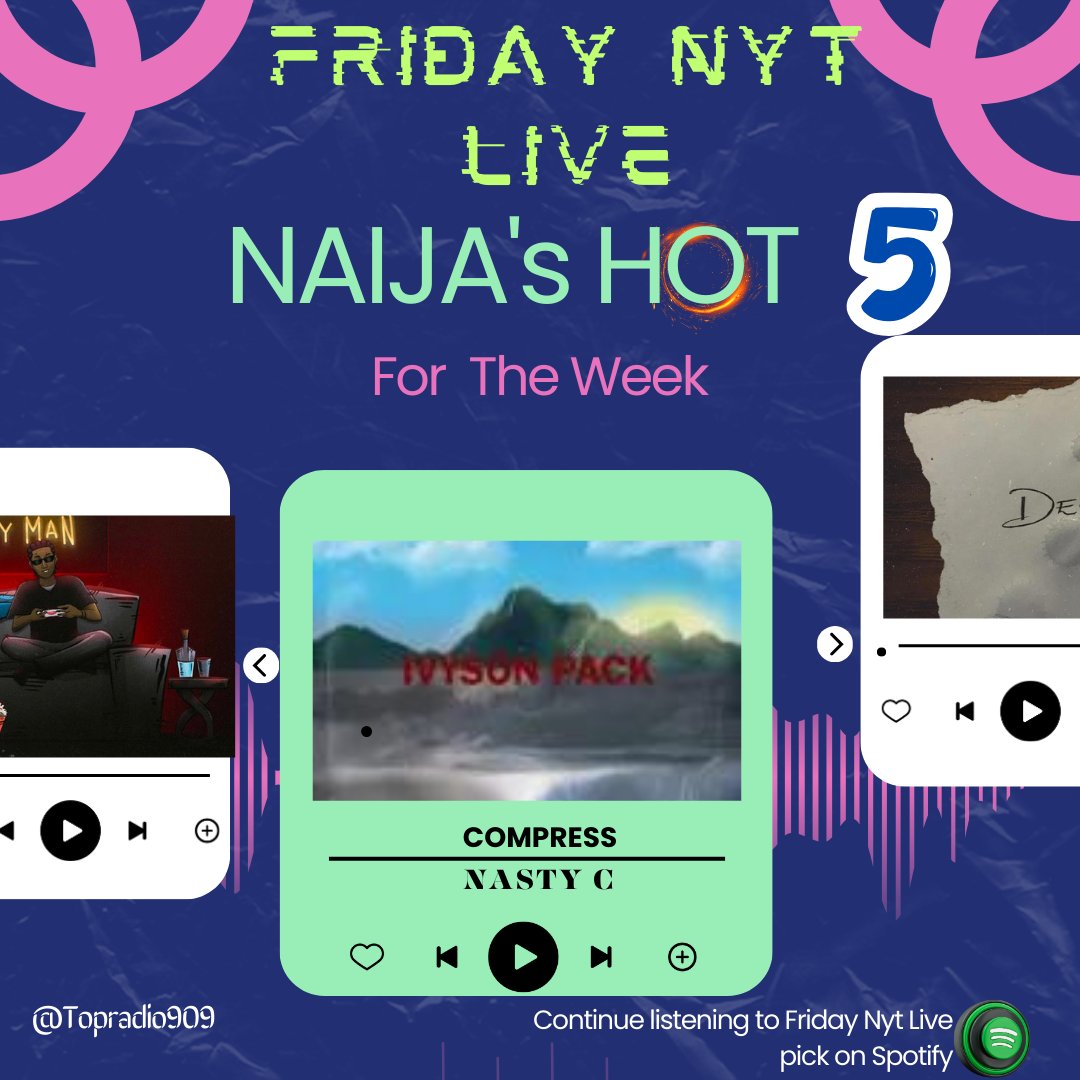 #FeelGoodMusic #FridayNytLive #NaijasHot5 with @IamStanzworld x @Iamlumi007 @ NO3, COMPRESS by @Nasty_CSA open.spotify.com/playlist/5Reck…