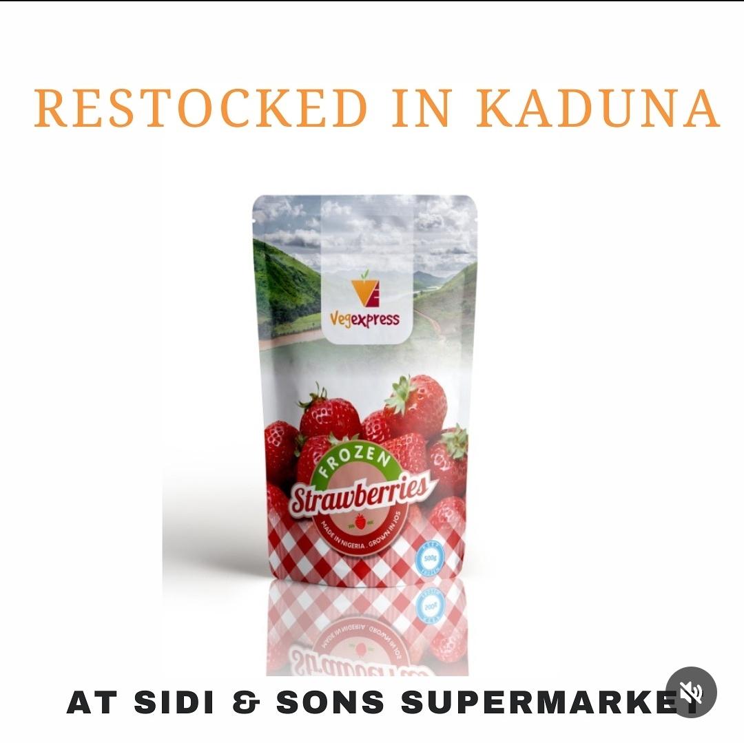 vegexpressng's tweet photo. KADUNA! frozen strawberries are available in Sidi &amp; Sons #Kaduna #Nigeria #frozen #frozenfruits #strawberries #RamadanDay26 #weekend #shopping https://t.co/wqUKBTtjiZ