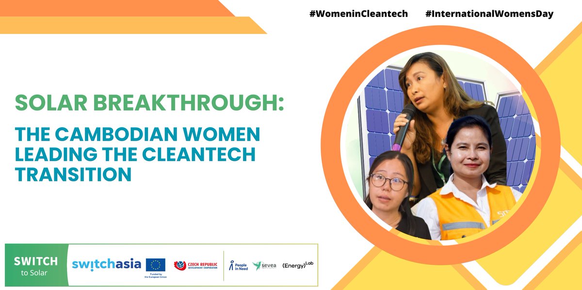 EUinASEAN's tweet photo. Cambodia 🇰🇭 is witnessing a surge in successful 👩🏻 women entrepreneurs leveraging technology and innovation.

Meet the EU-funded @switchasia #SWITCH2Solar Champions leading the Cleantech Transition 🔆♻️

👉 https://t.co/LcF14FwoxA https://t.co/aZEIbESPuX