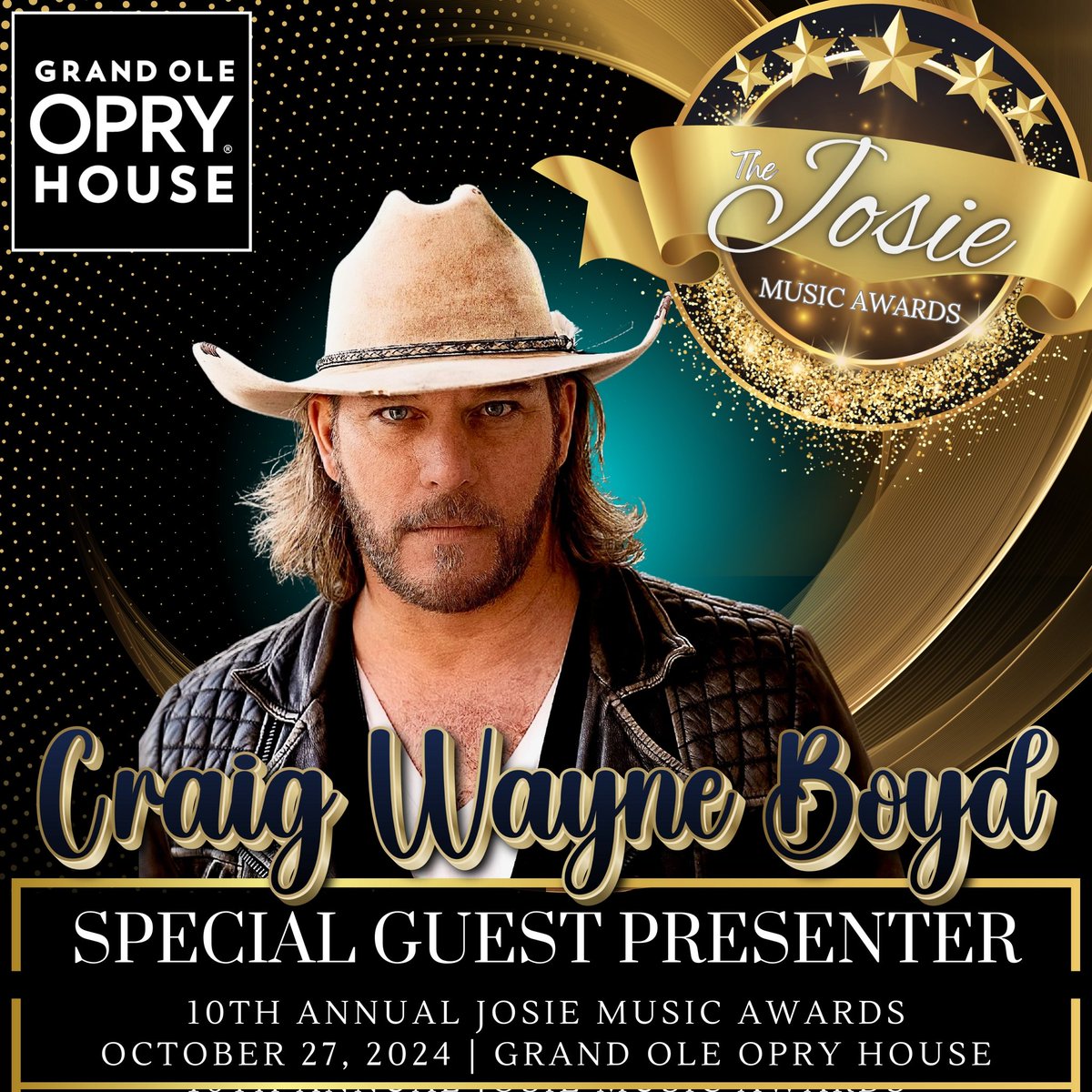 ANNOUNCEMENT: We are proud to announce another special guest presenter for the 10th Annual Josie Music Awards, season 7 winner of 'The Voice' @CWBYall! Stay tuned as we continue to announce special guest presenters leading up to our big 10 Year Anniversary at the @Opry House.