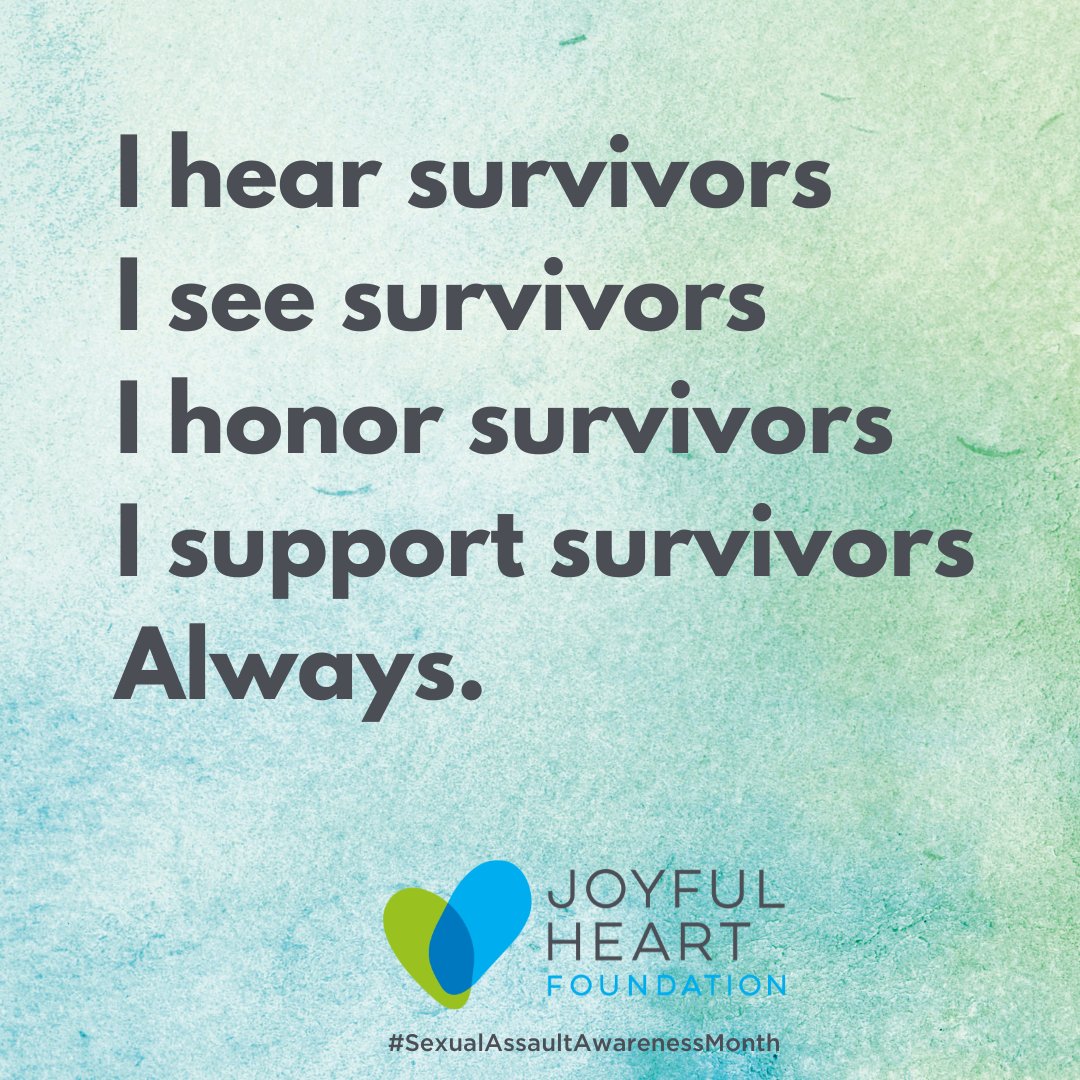 You never know who might need to see this message. Help us spread the word. 

#SAAM #SexualAssaultAwarenessMonth