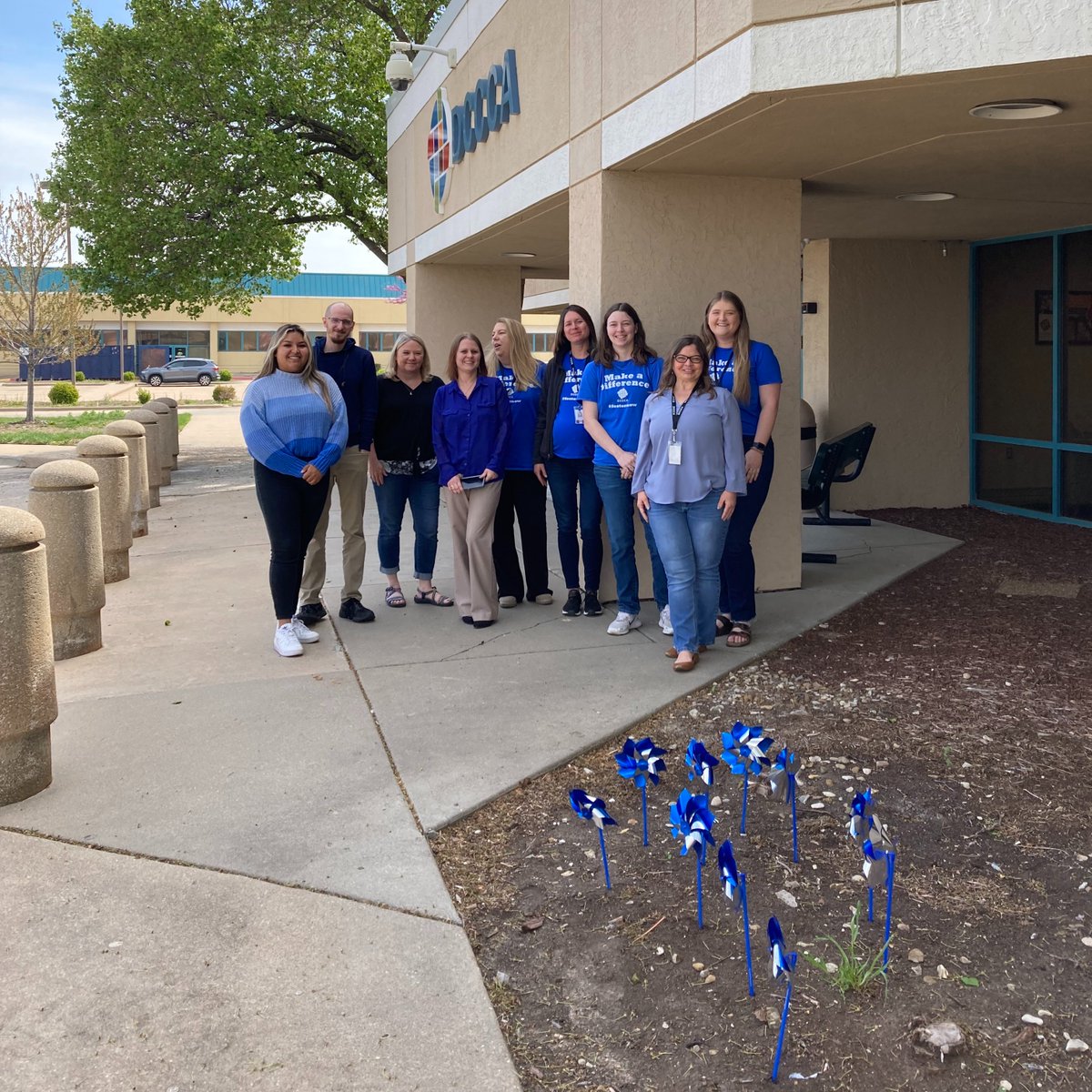 Wear Blue Day in full effect with our Wichita staff as well. Thank you for supporting Child Abuse Prevention Month!

#CAPMonthKS #WearBlueDay #BuildingHopefulFutures #DCCCA