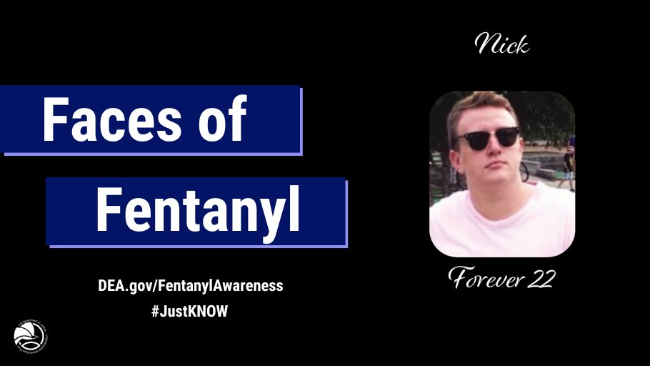 #DYK according to the CDC, the leading cause of death for people ages 18–45 in the US is drug poisoning & overdose? Join DEA’s efforts to remember the lives lost from fentanyl poisoning by submitting a photo of a loved one lost to fentanyl  #JustKNOW

dea.gov/FentanylAwaren…