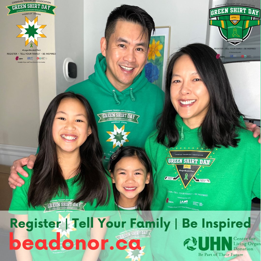 “The gift of life through #organdonation is such a powerful legacy. If someone I loved or cared about was suffering and in pain, I would want the world to have done everything in its power to help them and provide hope in their time of need.” -Bee-Jay Realubit #GreenShirtDay